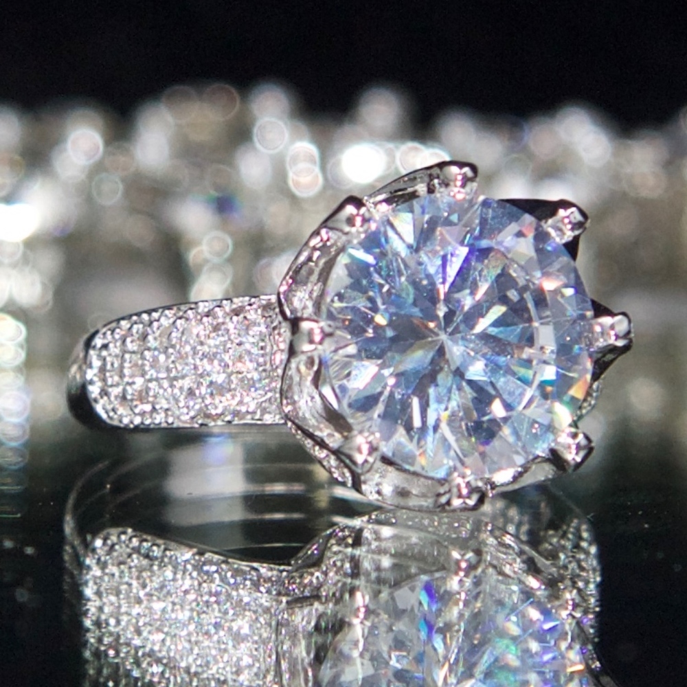 925 14kt Gold Dipped Swarovski Engagement Ring
